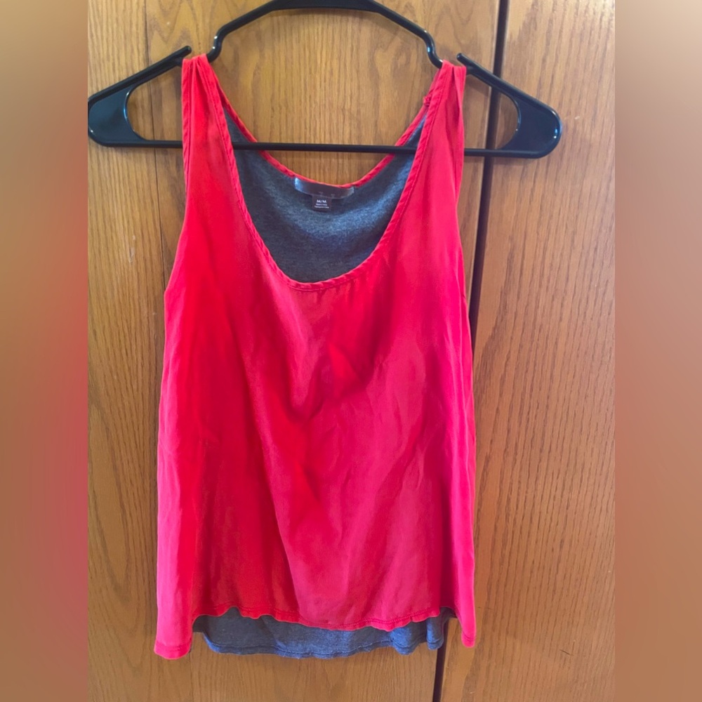 Red and grey tank